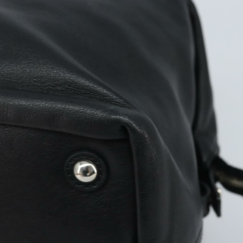 【日本直送】SAINT LAURENT Easy Lock Studs 皮革包 黑色 銀色 208314 正品 ki6581V-7