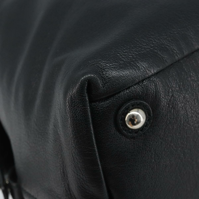 【日本直送】SAINT LAURENT Easy Lock Studs 皮革包 黑色 銀色 208314 正品 ki6581V-14