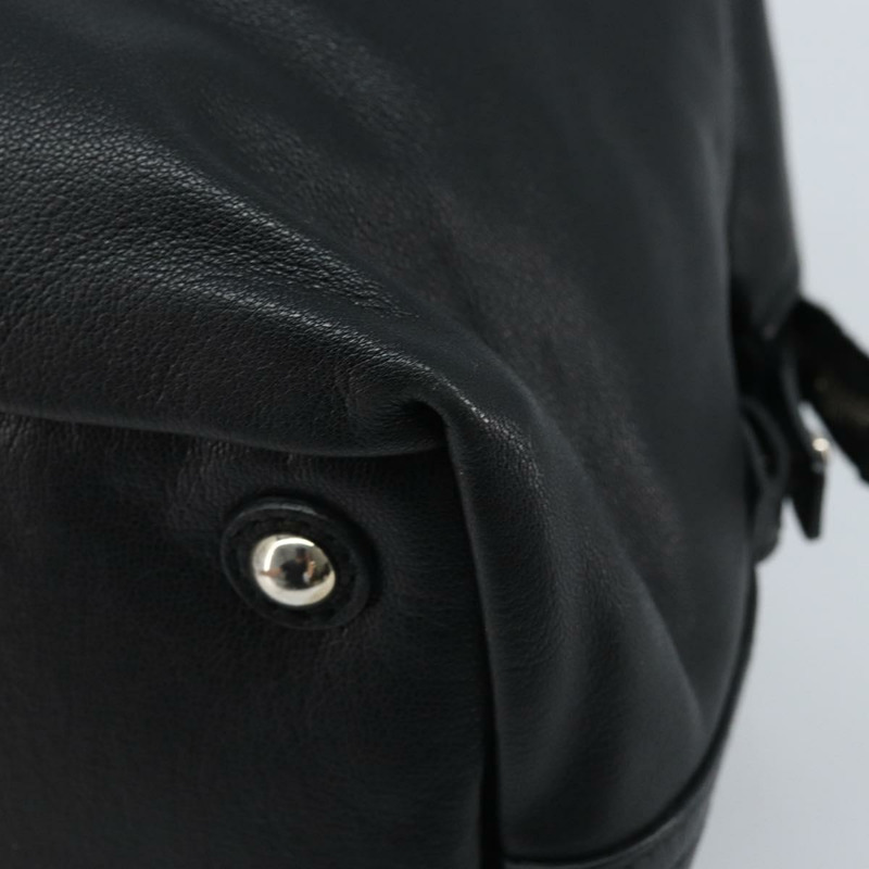 【日本直送】SAINT LAURENT Easy Lock Studs 皮革包 黑色 銀色 208314 正品 ki6581V-15