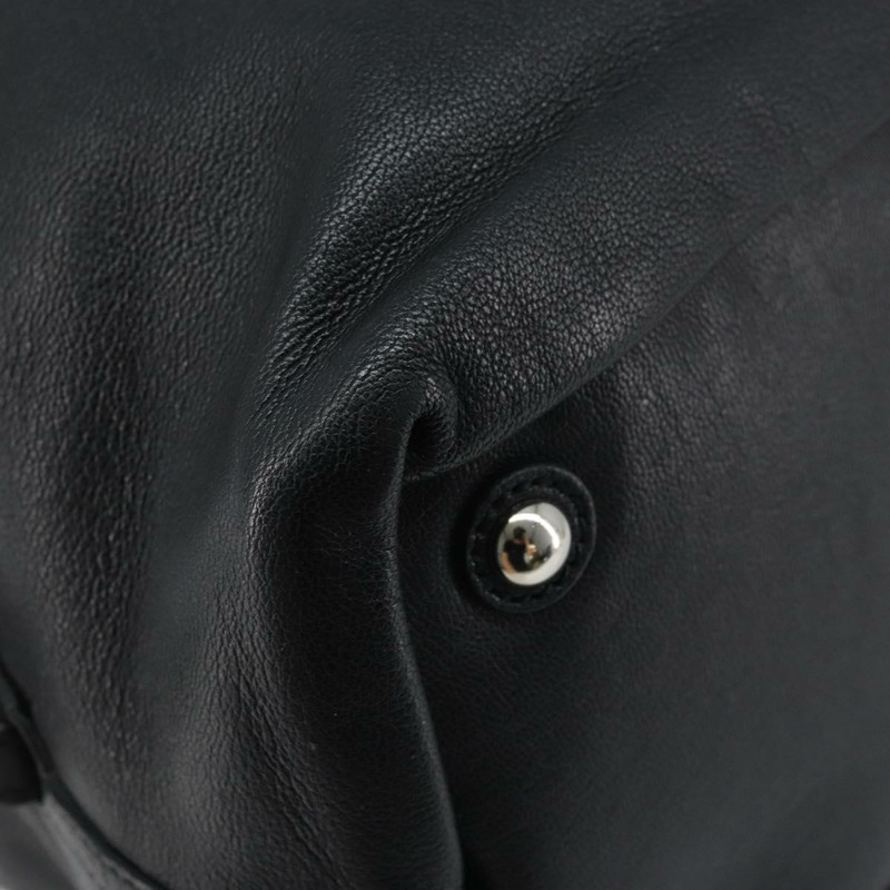 【日本直送】SAINT LAURENT Easy Lock Studs 皮革包 黑色 銀色 208314 正品 ki6581V-16