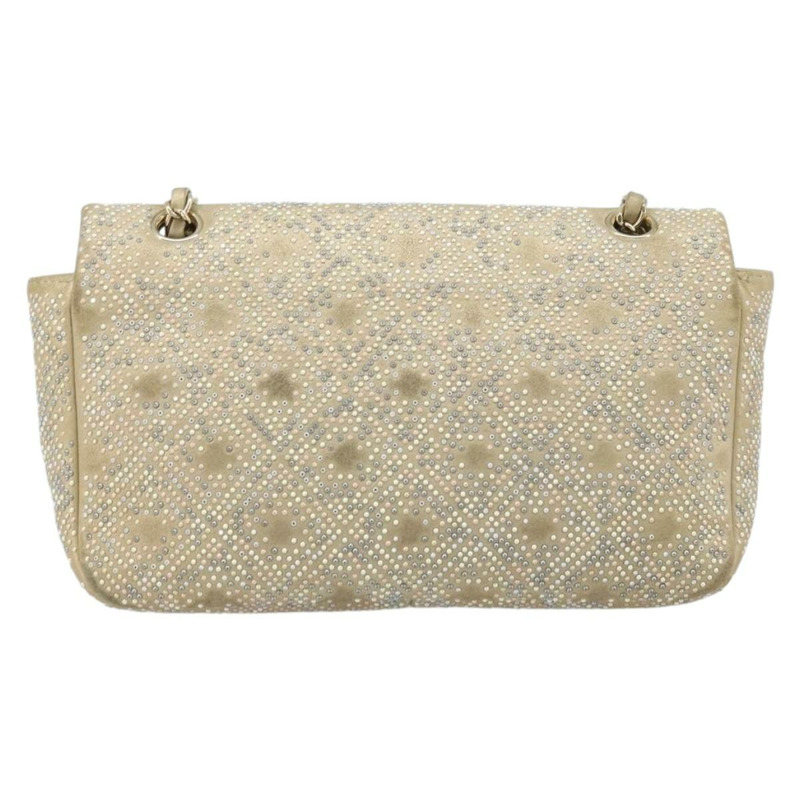 【日本直送】香奈兒 (CHANEL) 絎縫鏈條單肩包,羊皮,米色,金色雙C標誌,正品 BAZ249A-1