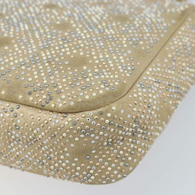 【日本直送】香奈兒 (CHANEL) 絎縫鏈條單肩包,羊皮,米色,金色雙C標誌,正品 BAZ249A-14