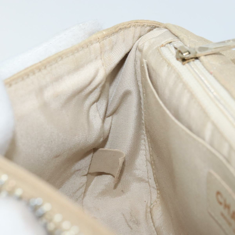 【日本直送】香奈兒 (CHANEL) 絎縫鏈條單肩包,羊皮,米色,金色雙C標誌,正品 BAZ249A-19