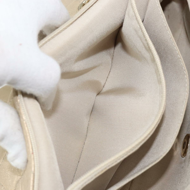 【日本直送】香奈兒 (CHANEL) 絎縫鏈條單肩包,羊皮,米色,金色雙C標誌,正品 BAZ249A-21