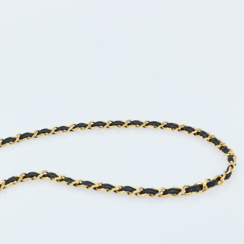 【日本直送】香奈兒 COCO 標誌鏈條肩背包 漆皮黑色金色雙C標誌 Auth BAZ033A-7