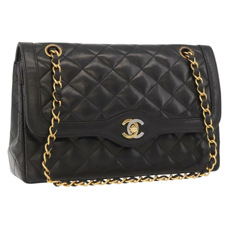 【日本直送】香奈兒 (CHANEL) Matelasse 羊皮手袋，巴黎限量版，黑色 CC 標誌，貨號 167175SM-0