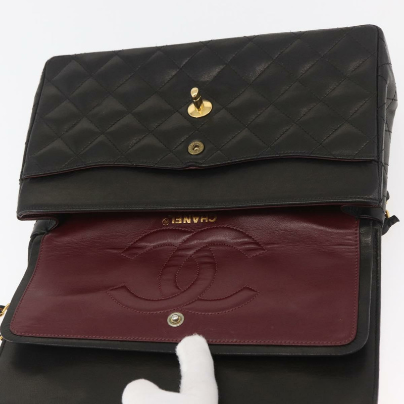 【日本直送】香奈兒 (CHANEL) Matelasse 羊皮手袋，巴黎限量版，黑色 CC 標誌，貨號 167175SM-23