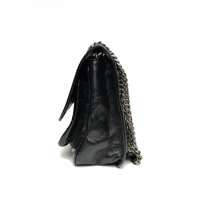 SAINT LAURENT Niki中號28D扣黑色牛皮銀扣肩背包-1