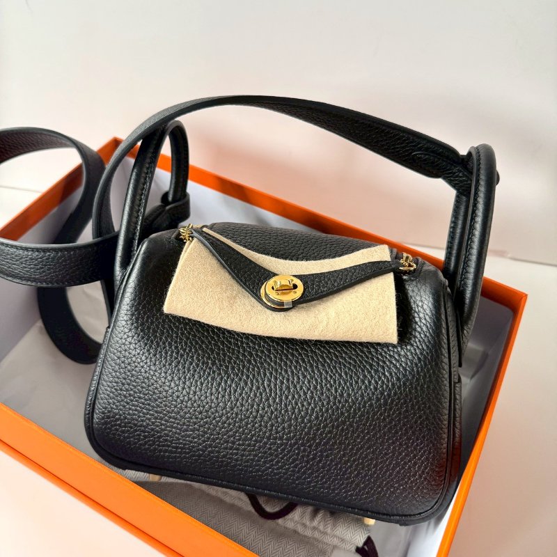 HERMES mini Lindy 2代 89 noir 黑色 金釦 K 刻-0
