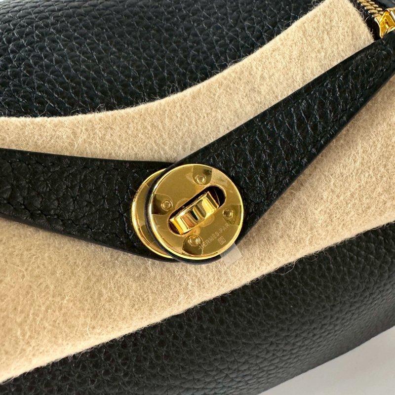 HERMES mini Lindy 2代 89 noir 黑色 金釦 K 刻-2