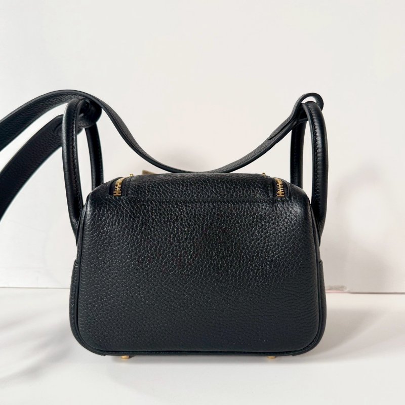 HERMES mini Lindy 2代 89 noir 黑色 金釦 K 刻-5
