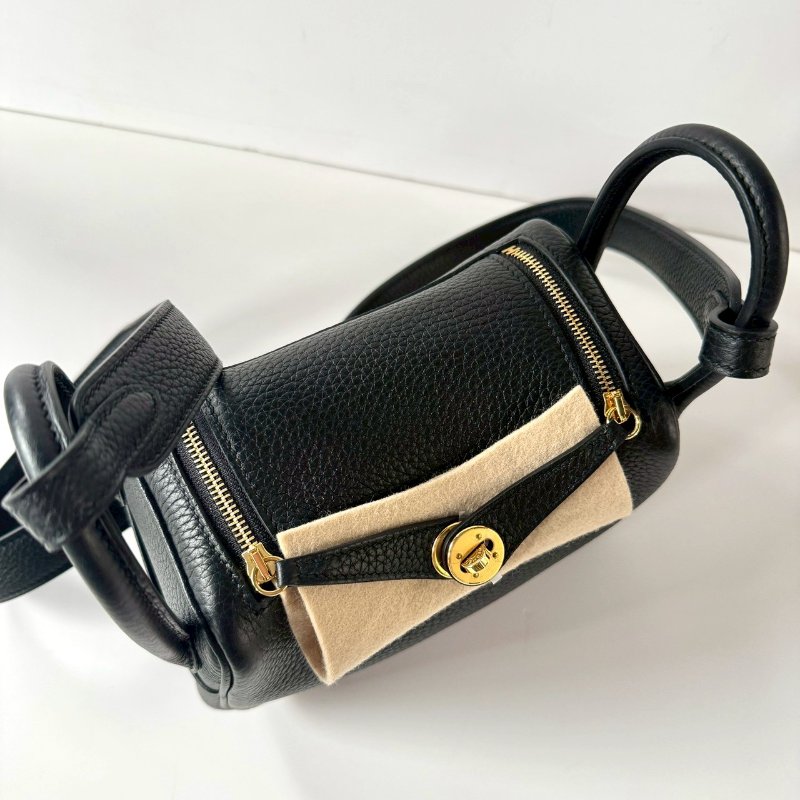 HERMES mini Lindy 2代 89 noir 黑色 金釦 K 刻-6
