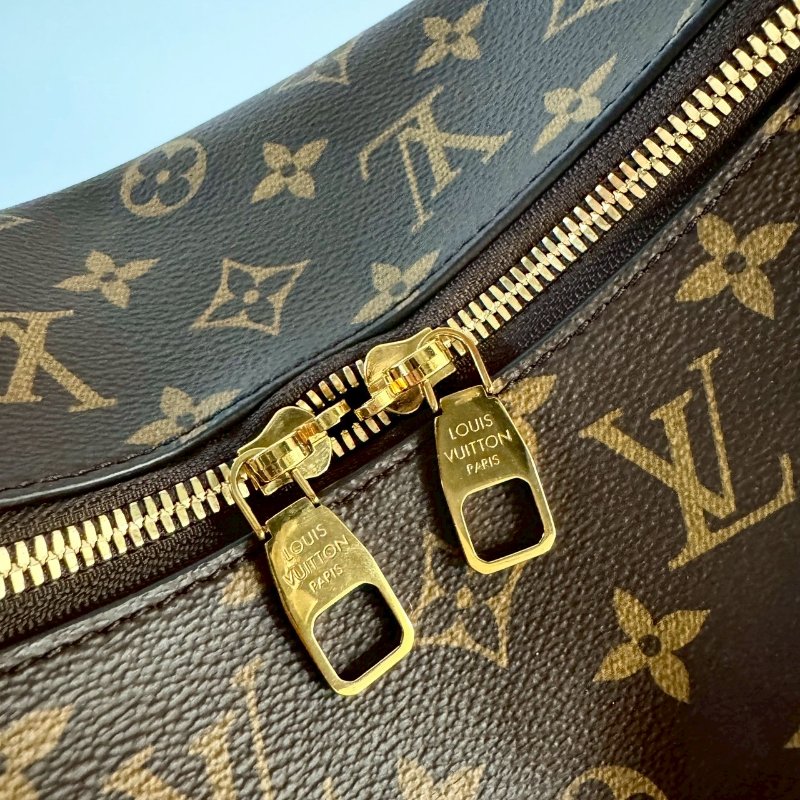 LV Slouchy PM 棕色 老花 拉鍊 肩背包 托特包 手提包 M11952-4