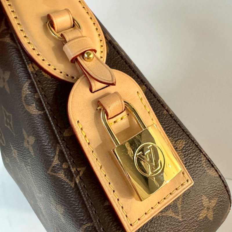 LV Slouchy PM 棕色 老花 拉鍊 肩背包 托特包 手提包 M11952-5