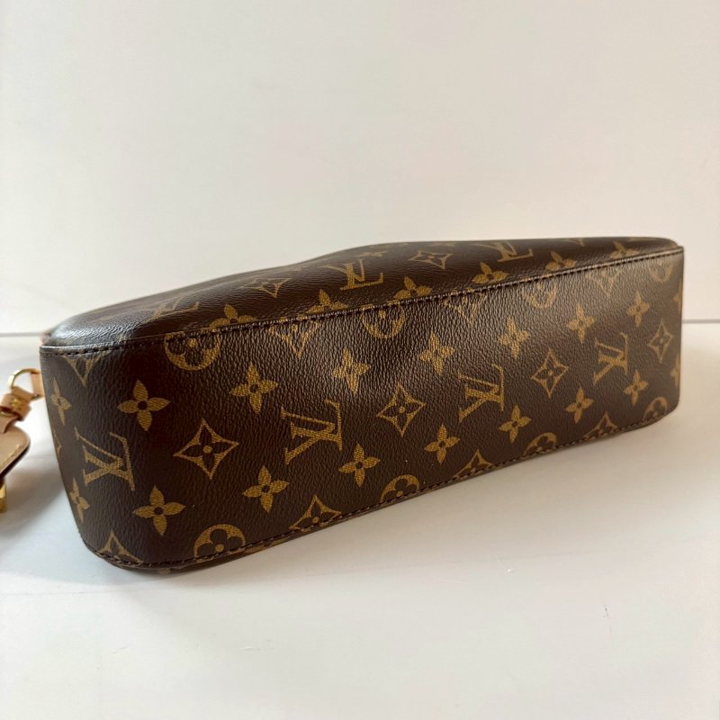 LV Slouchy PM 棕色 老花 拉鍊 肩背包 托特包 手提包 M11952-6