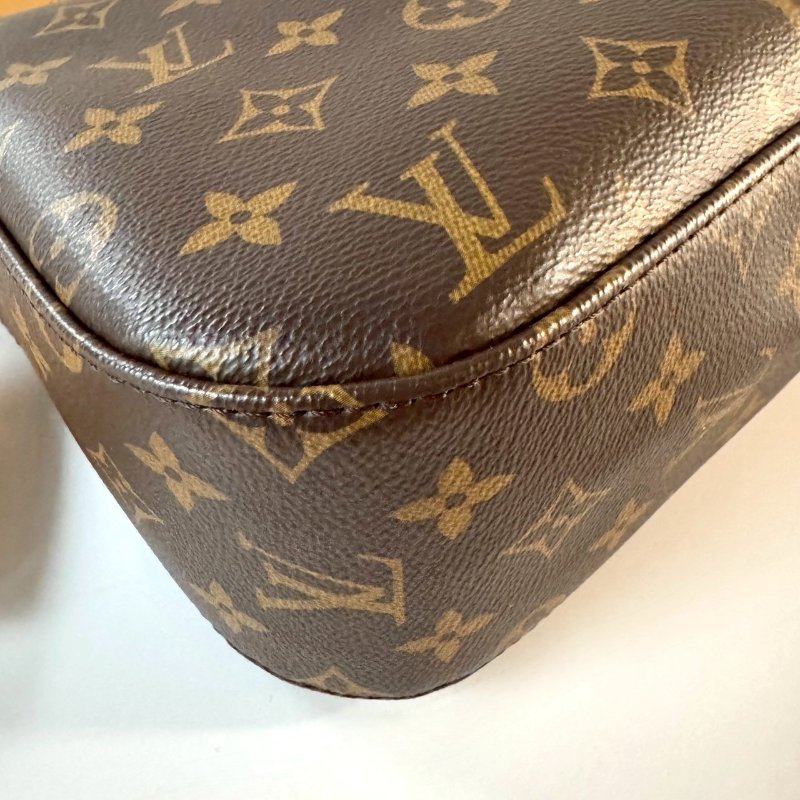 LV Slouchy PM 棕色 老花 拉鍊 肩背包 托特包 手提包 M11952-7
