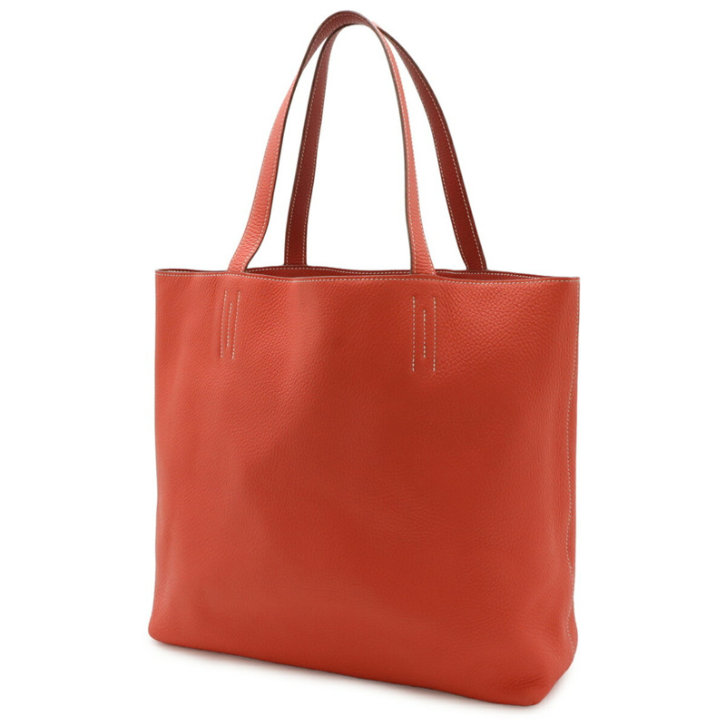 愛馬仕 Double Sens 36 手提包/單肩包,雙面可用,Taurillon Clemence 皮革,紫紅色,□Q 印章-2