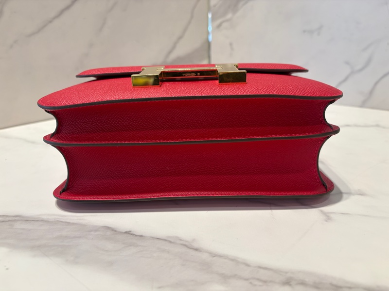 Hermes紅色全皮金釦康康24-4