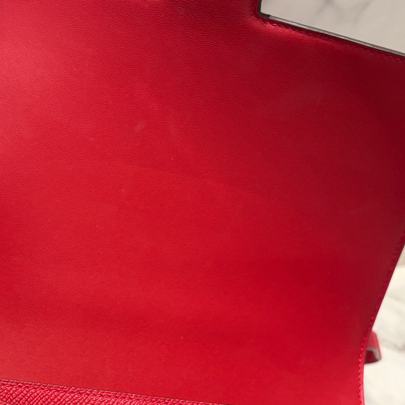Hermes紅色全皮金釦康康24-12