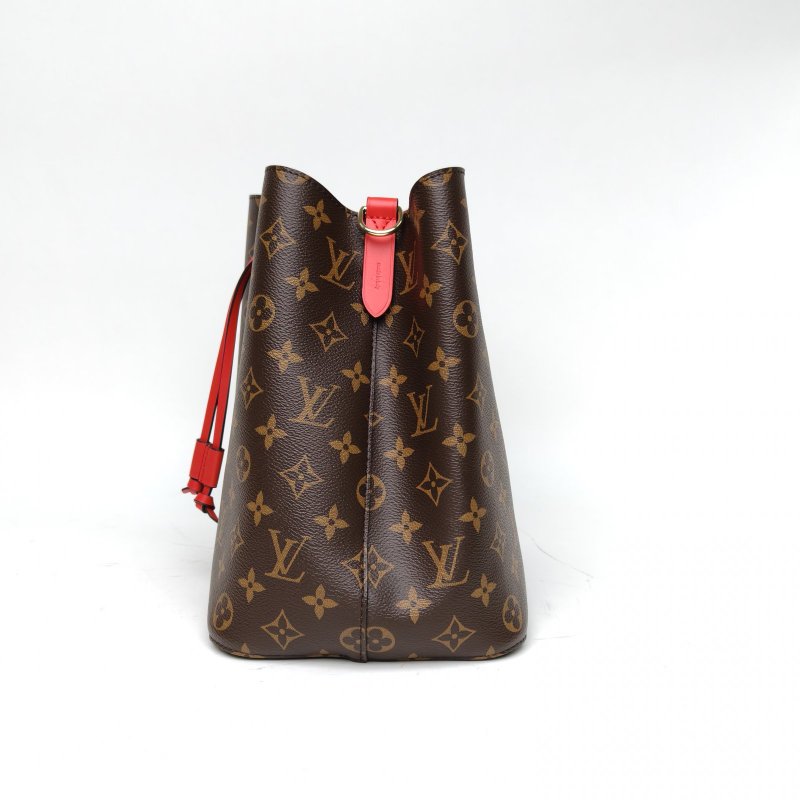 LOUIS VUITTON NÉONOÉ水桶包中號26紅色內裏老花PVC金扣2019肩背包-1