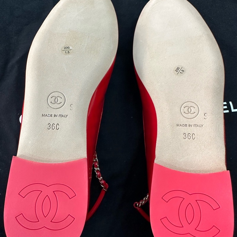 閒置未使用CHANEL香奈兒鏈條瑪麗珍平底鞋 36碼 附件：盒-5