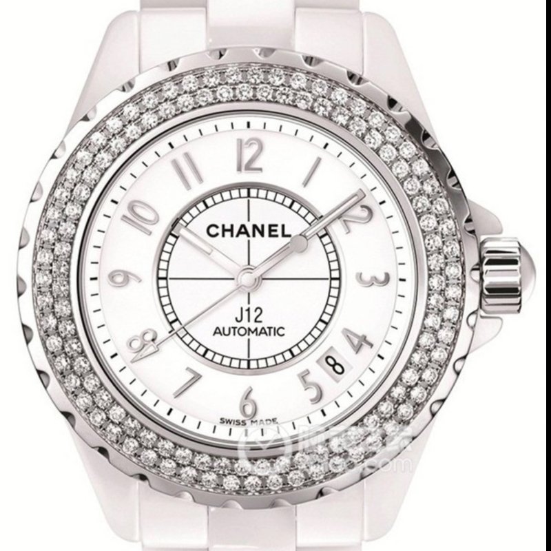 CHANEL - 白色J12陶瓷雙鑽圈機械手錶╻38mm-2