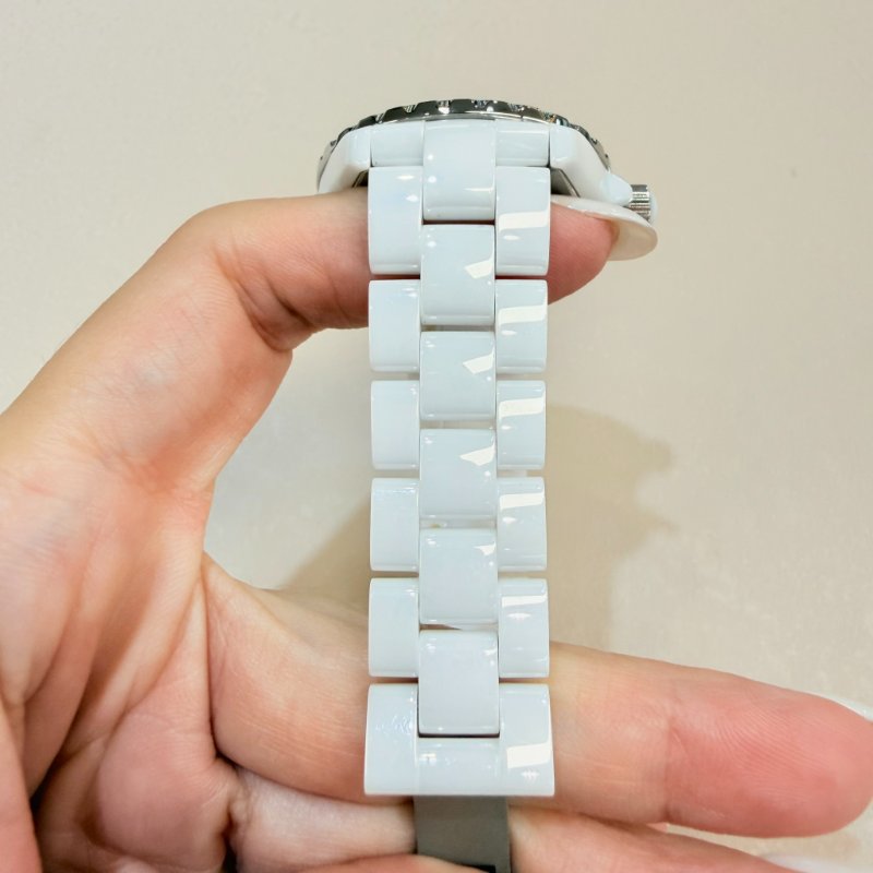 CHANEL - 白色J12陶瓷雙鑽圈機械手錶╻38mm-7