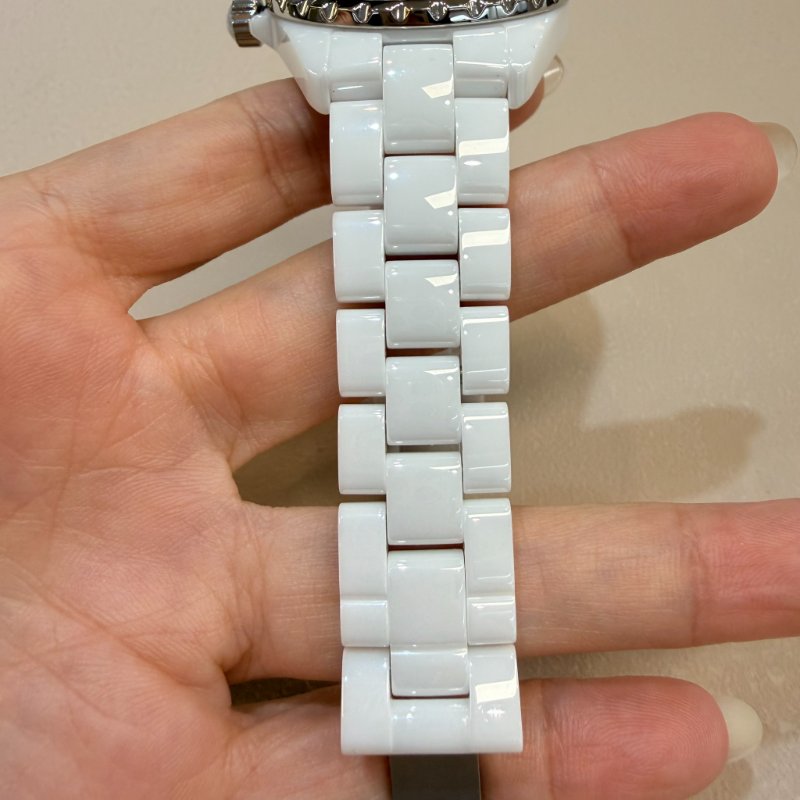 CHANEL - 白色J12陶瓷雙鑽圈機械手錶╻38mm-8