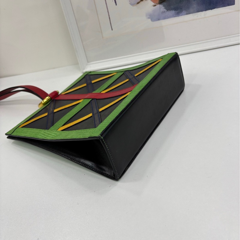 Celine 塞林中古金環甜甜圈彩色蜥蜴皮肩包極品限量-4