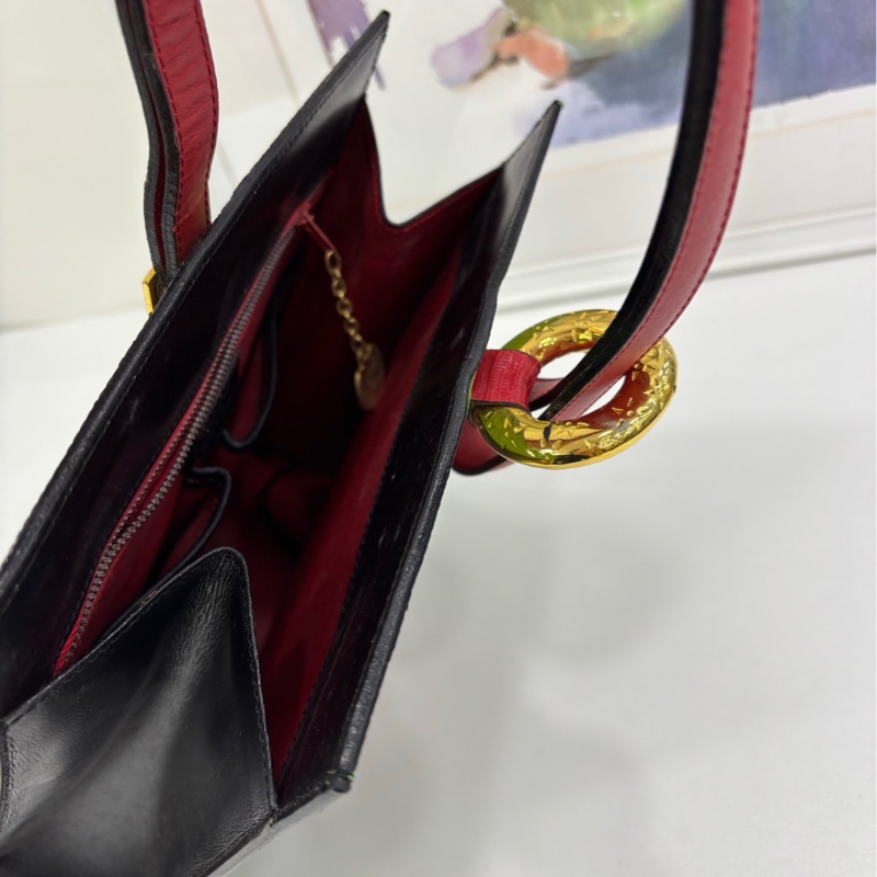 Celine 塞林中古金環甜甜圈彩色蜥蜴皮肩包極品限量-5