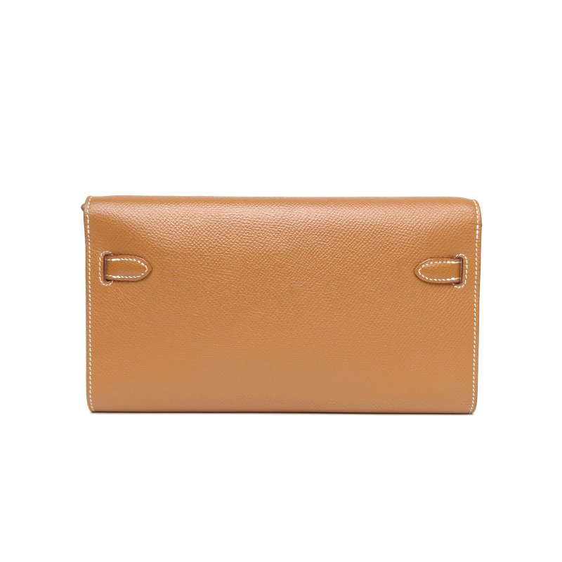 HERMES KellyLongToGo金棕色Epsom皮Y刻金扣肩背包-2