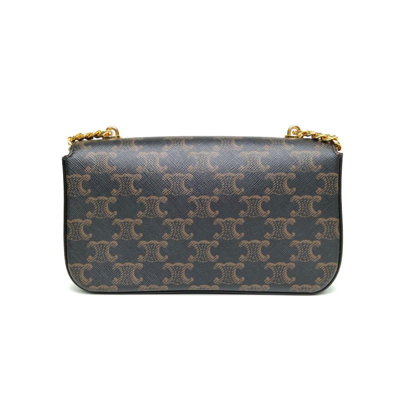 CELINE 凱旋門金屬鎖扣橫版肩背包20鏈條款老花PVC金扣肩背包-2