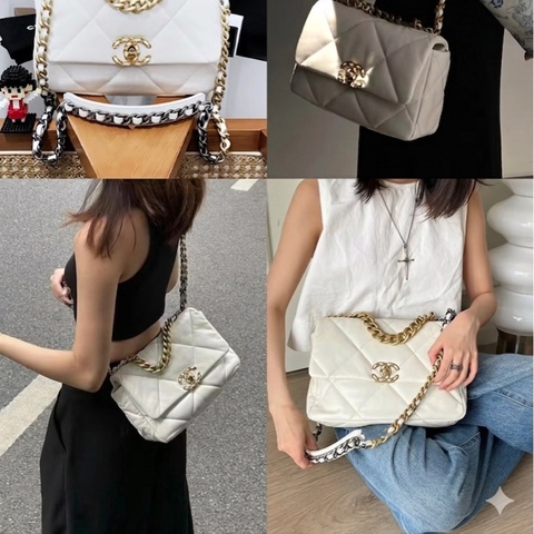 Chanel/香奈兒 白色19bag 小號 尺寸26*18*8  超甜價