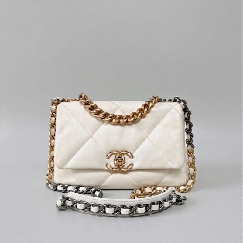 Chanel/香奈兒 白色19bag 小號 尺寸26*18*8 超甜價-1
