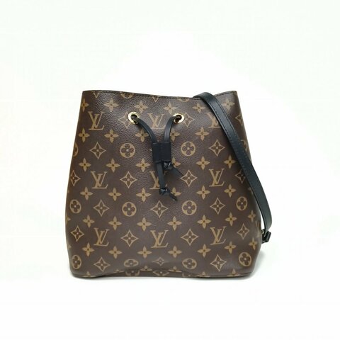 LOUIS VUITTON NÉONOÉ水桶包中號26黑色內裏老花PVC金扣2017肩背包