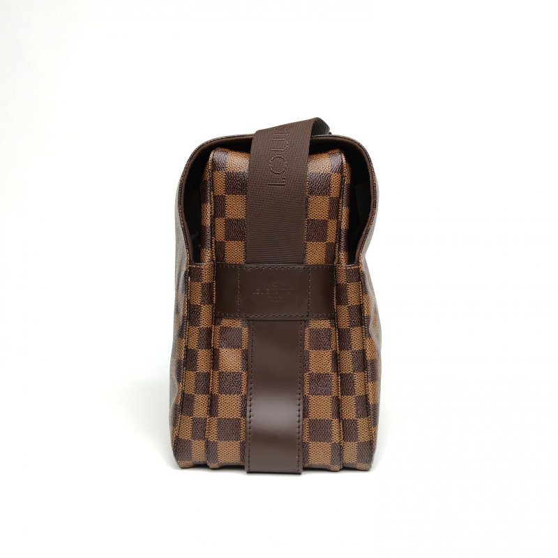 LOUIS VUITTON 棕色棋盤格PVC金扣2009郵差包斜挎包肩背包-1