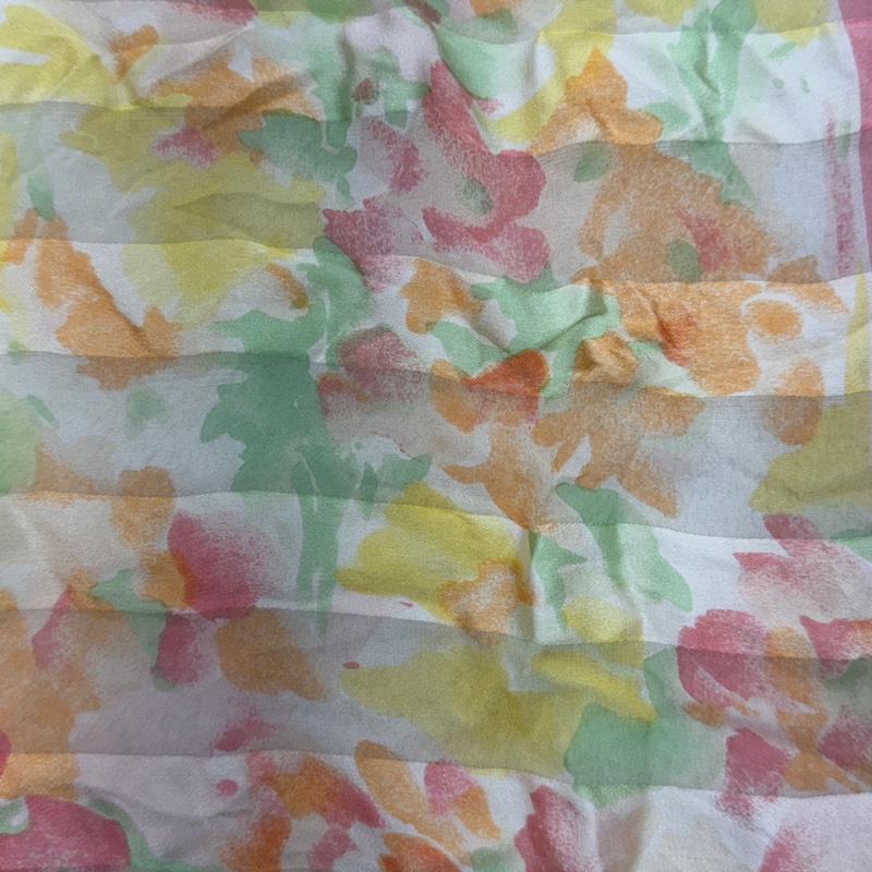 【赫蒂國際精品】Yves Saint Laurent 聖羅蘭 水彩暈染印花絲巾 vintage-5