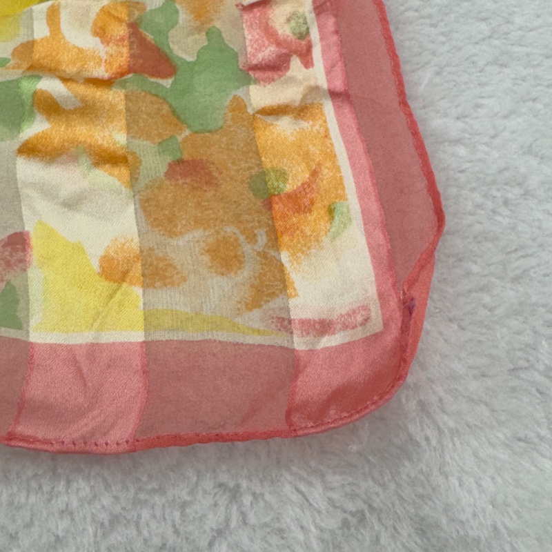 【赫蒂國際精品】Yves Saint Laurent 聖羅蘭 水彩暈染印花絲巾 vintage-6