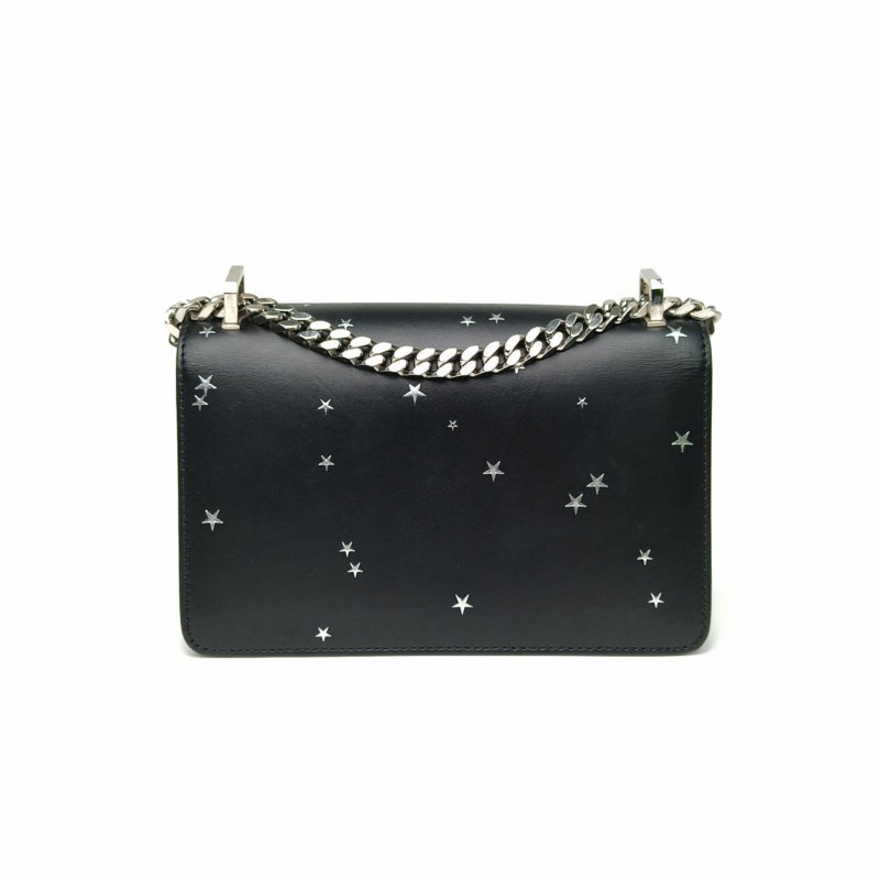 Burberry 黑色牛皮銀扣LolaTB標識金屬鏈條包肩背包-2