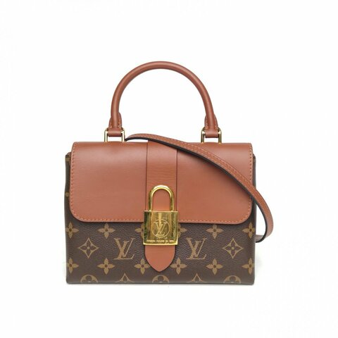LOUIS VUITTON LockyBB鎖頭包焦糖色PVC金扣晶片老花肩背包