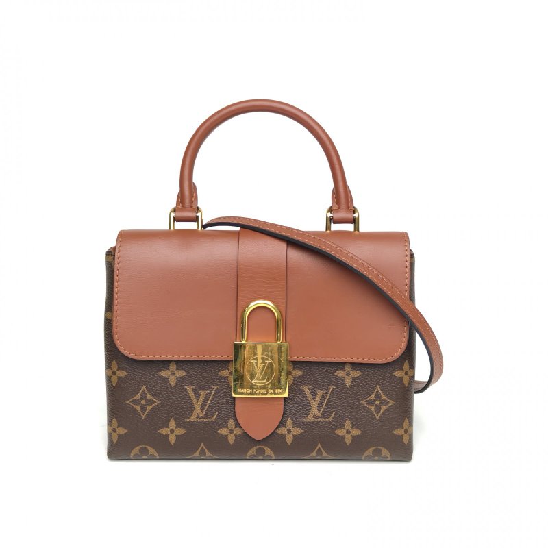 LOUIS VUITTON LockyBB鎖頭包焦糖色PVC金扣晶片老花肩背包-0