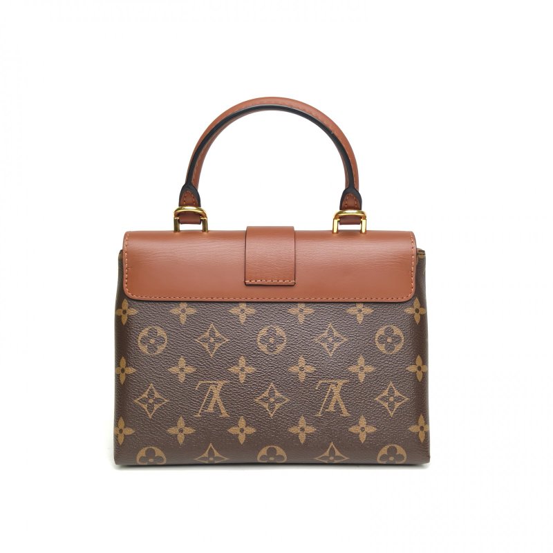 LOUIS VUITTON LockyBB鎖頭包焦糖色PVC金扣晶片老花肩背包-2