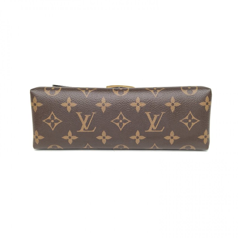 LOUIS VUITTON LockyBB鎖頭包焦糖色PVC金扣晶片老花肩背包-4