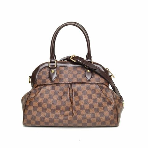 LOUIS VUITTON Trevi葫蘆包小號35棕色棋盤格PVC金扣2009肩背包