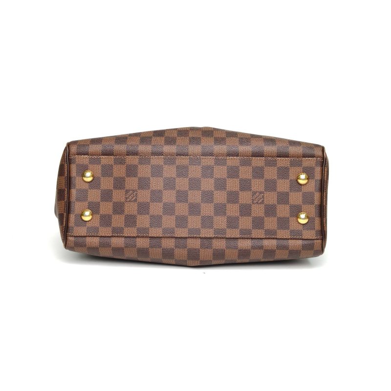LOUIS VUITTON Trevi葫蘆包小號35棕色棋盤格PVC金扣2009肩背包-4