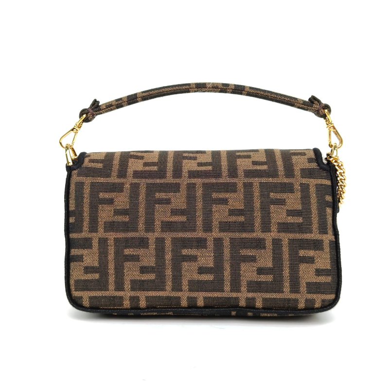 FENDI Baguette法棍包Mini老花帆布肩背包-2