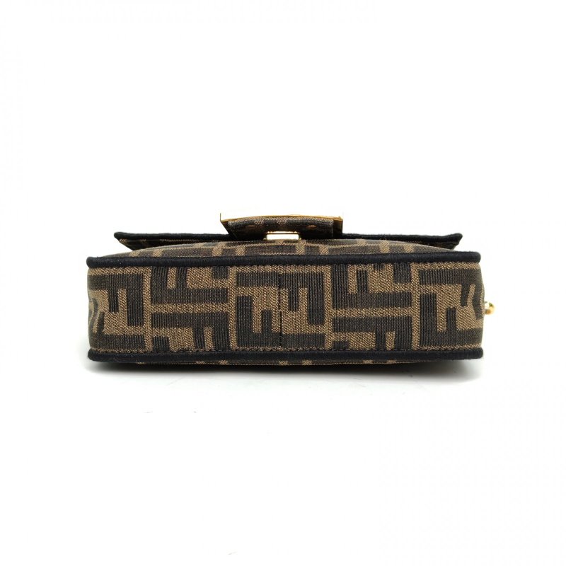 FENDI Baguette法棍包Mini老花帆布肩背包-4