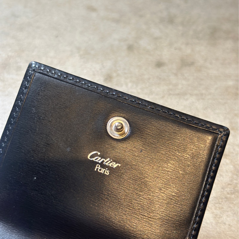 Cartier PANTHÈRE C DE CARTIER 卡地亞美洲豹黑色羊皮散紙包-5