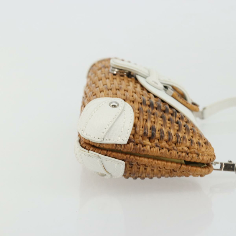 【日本直送】Salvatore Ferragamo Gancini 藤編米白色配件包 正品 BAZ704A-2