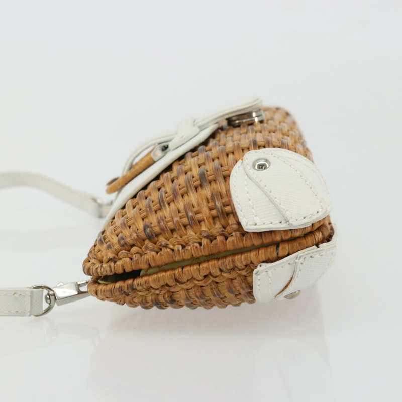 【日本直送】Salvatore Ferragamo Gancini 藤編米白色配件包 正品 BAZ704A-3